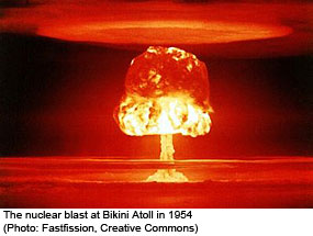 Nuclear explosion on Bikini Atoll in 1954
